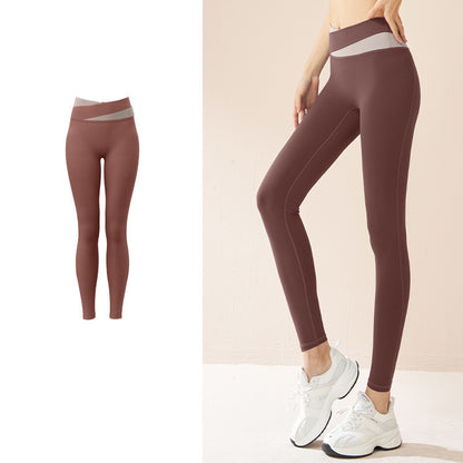 Spliced High-Waist Yoga Pants - Seamless - My Store