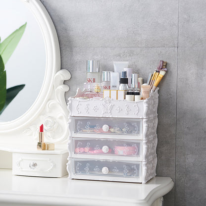 Transparent Makeup Organizer Cosmetic Storage Box Drawer Desktop Organizer Jewelry Beauty Storage Bins Lipstick Christmas Gifts