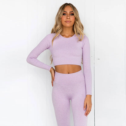 Ribbed Seamless 2-Piece Yoga Set - My Store