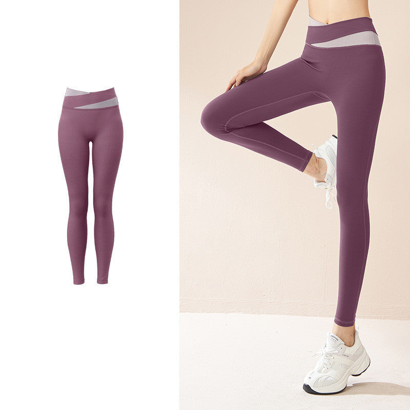 Spliced High-Waist Yoga Pants - Seamless - My Store