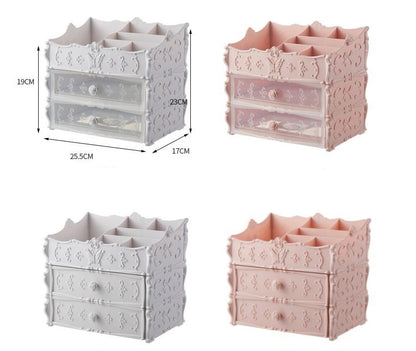 Transparent Makeup Organizer Cosmetic Storage Box Drawer Desktop Organizer Jewelry Beauty Storage Bins Lipstick Christmas Gifts