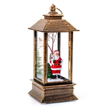 Christmas Portable Oil Lamp Santa Claus LED Night Lights Battery Powered Indoor Outdoor Hanging Lanterns Festive Party Decoration