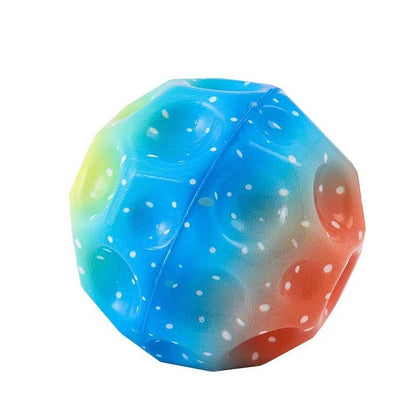 Colorful Hole Ball Soft Bouncy Ball Anti-fall Moon Shape Porous Bouncy Ball Kids Indoor Toys Ergonomic Design Elastic Ball