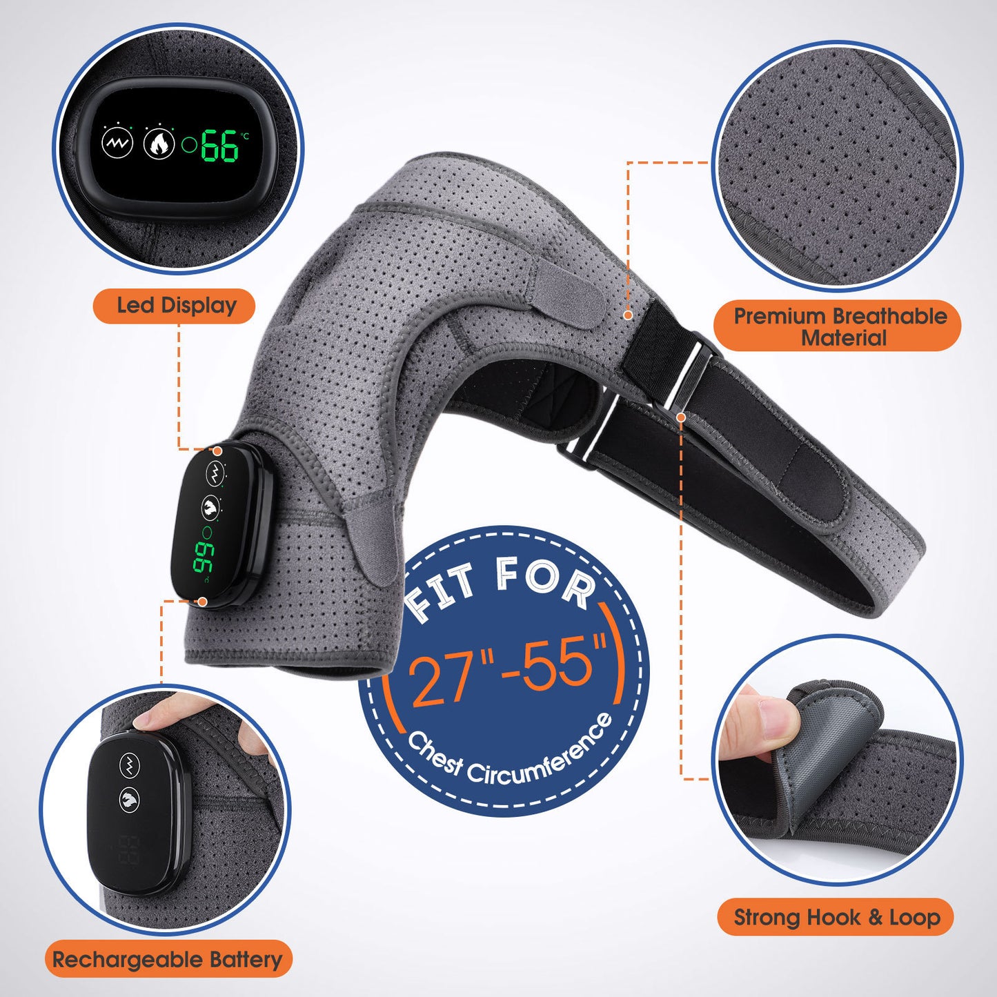 3-Speed Vibration Electric Massage Shoulder Pad