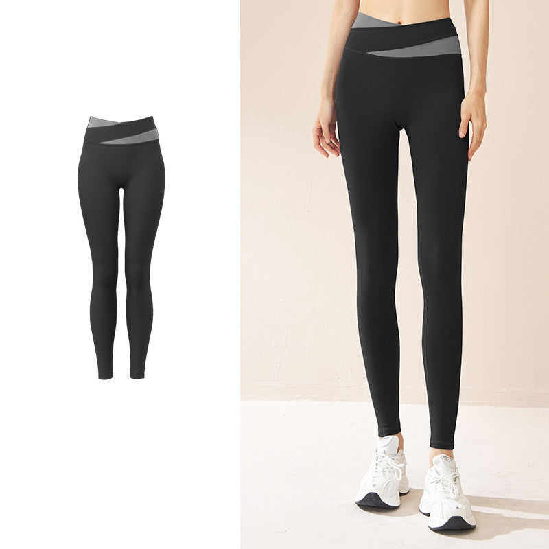 Spliced High-Waist Yoga Pants - Seamless - My Store