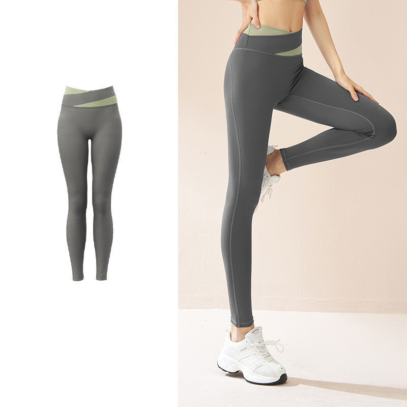 Spliced High-Waist Yoga Pants - Seamless - My Store