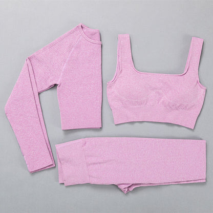 High-Elastic Jacquard Yoga Clothes Suit - My Store