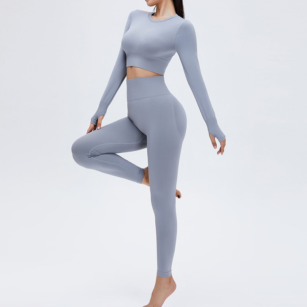 Seamless Long-Sleeved Quick-Drying Yoga Set - My Store