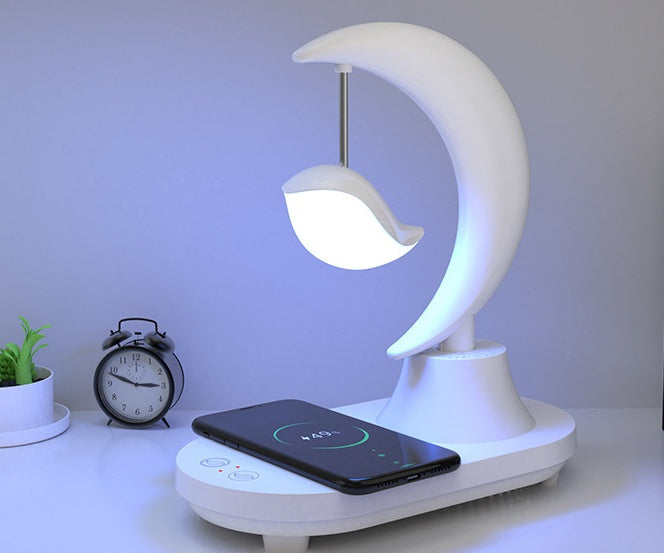 New Moon Bird Bluetooth Speaker Colorful Desk Lamp